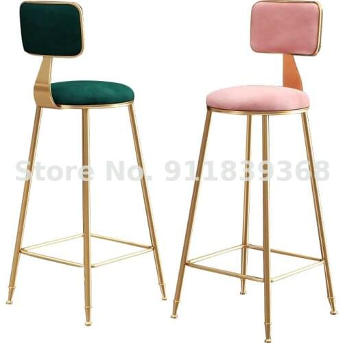 Bar Chair Net Red Luxury Home Back Chair Modern Simple Restaurant Bar Front Desk High Stool