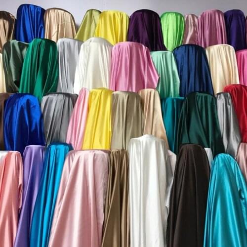 Glossy Satin Shiny Solid Slightly Stretchy Dress Pajamas Material Soft Charmeuse DIY Sewing Textile