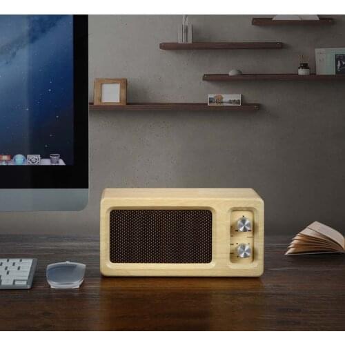 SMTPDT Wooden Bluetooth Speaker Subwoofer Double Speakers Surround Sound Altavoz Support USB TF Card AUX Player