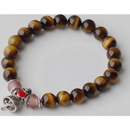 Tibetan Buddhist Ritual Vajra Prayer Mala Bracelet for Women Men Tiger Eye Stone Beads Strand Charm Chakra Lucky Mala Bracelet