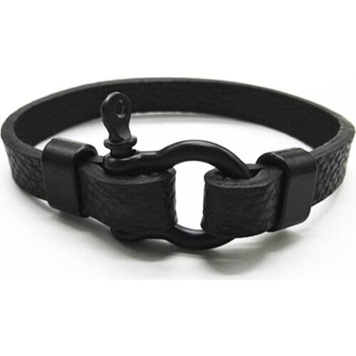 Wristband Newest Design Black Brown Handmade Chain Link Fashion Cuff Bangle Leather Men Bracelets Women male Jewelry