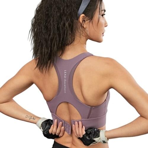 New Fashion Shockproof Gathering Sports Underwear For Women Running Bra Fitness Vest Beauty Back Yoga Sports Bra Mujer 4 Colors
