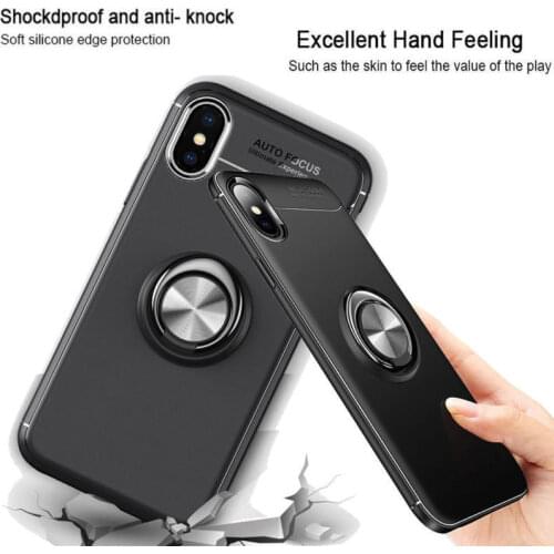 Phone Case For iPhone 12 Pro Max 11 pro Max X XS XR 7 8 Plus Magnetic Ring Holder Silicone Cover For 12 mini 11 6 6s 5S SE 2020