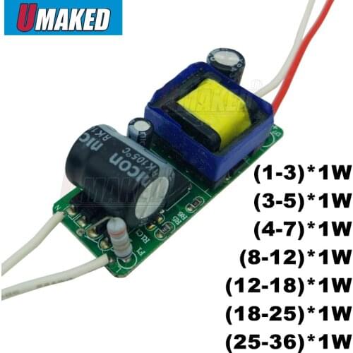 1-36W LED Driver Input AC85-265V Power Supply Built-in Constant Current 300mA Lighting Transformers for DIY LED Lamps