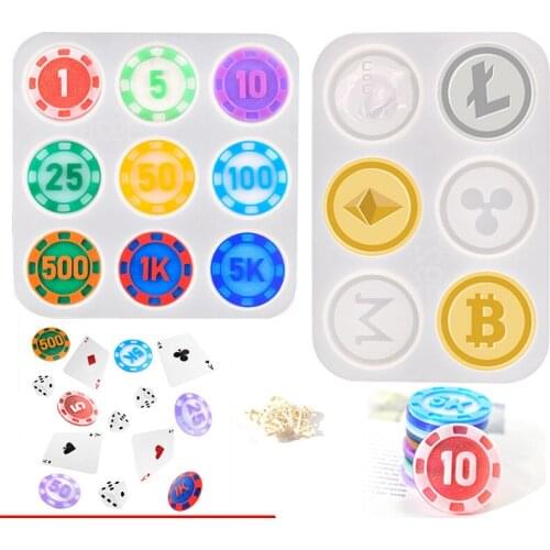 DIY Epoxy Mold Bitcoin Mold Chip Resin Digital Collection Commemorative Coin Mold Silicone Mold Resin Epoxy Kit and Molds