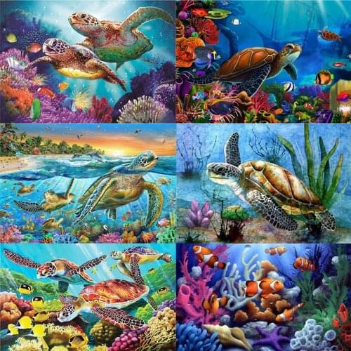 Diamond Painting DIY 5D Turtles Sea Embroidery Cross Stitch Mosaic Decor Embroidery Cross Stitch gift Home Decor Gift