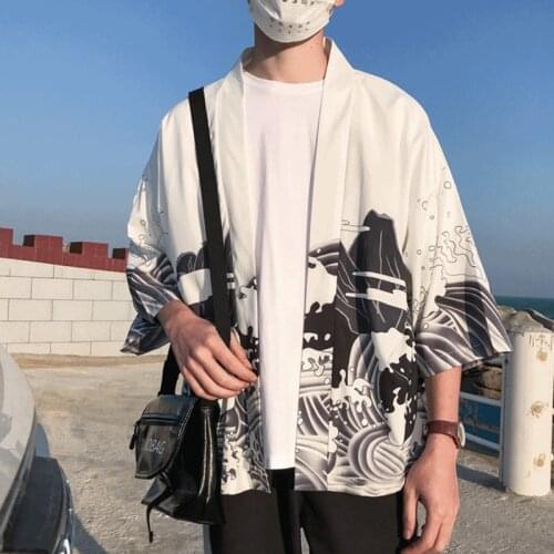 Kimono Man Haori Yukata Japanese MenS Kimono Shirt Samurai Harajuku Japanese Streetwear Clothes Kimono Cardigan Men Clothing