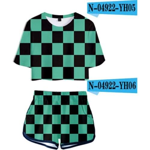 Halloween Cosplay Costumes Women Teen Girls Casual 3D Printed Short Sleeve Cropped Top Shorts Romper Outfits Sleepwear XS-2XL