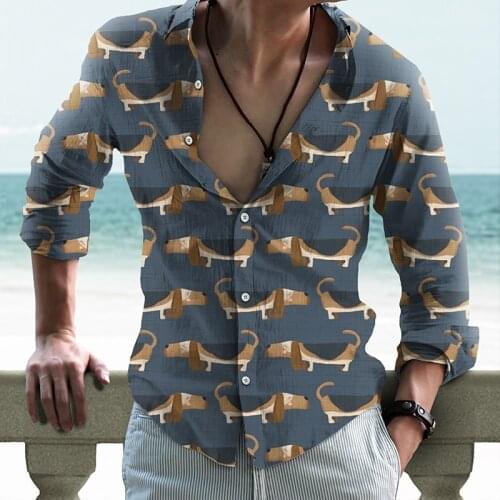 Colorful Bright Cartoon Dog Daily Spring And Autumn Casual Design Custom Shirt