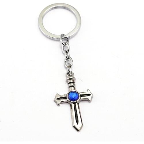 1 Pcs Cartoon Anime Fairy Tail Metal Keychains Guild Sign Logo Tattoo Cross Cosplay for Car Bag Pendant Keyrings Figure Toys
