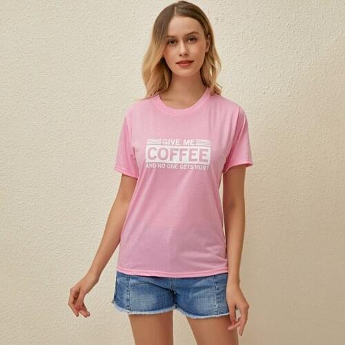Fashion T Shirt Summer New 2020 Women COFFEE Letter Print Harajuku Tshirt O-neck Short Sleeve T-shirt