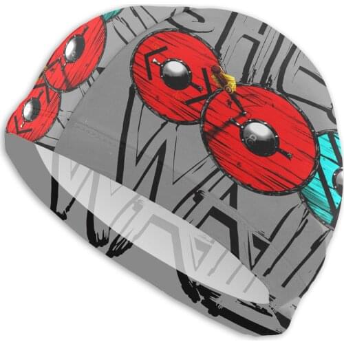 Mens Bjorn Swimming Caps Vikings Lothbrok Shield Wall Vikings Bath Caps Swimwear For Swimming Pools