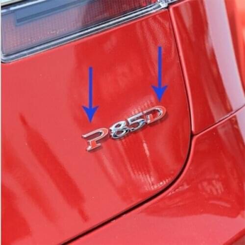 1 Pack Tesla Red Word "P"&"D" Custom Emblem Sticker Badge for Tesla Model S P85D P70D 2012-2016
