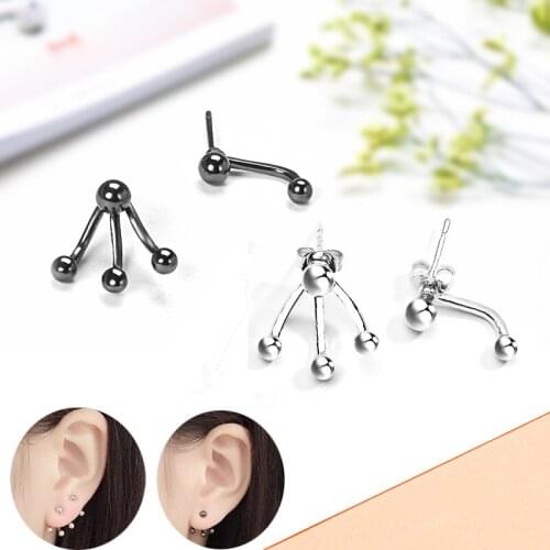 New Fashion Jewelry Simple Trendy Party Geometric Hollow Metal Beads Insert Drill Golden Stud Earrings Wedding Jewelry for Women