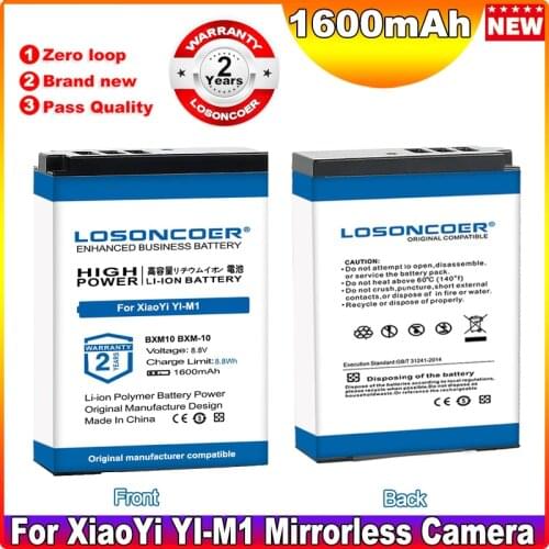Original LOSONCOER BXM10 BXM-10 1600mAh Battery For XiaoYi YI-M1 Mirrorless Camera Battery