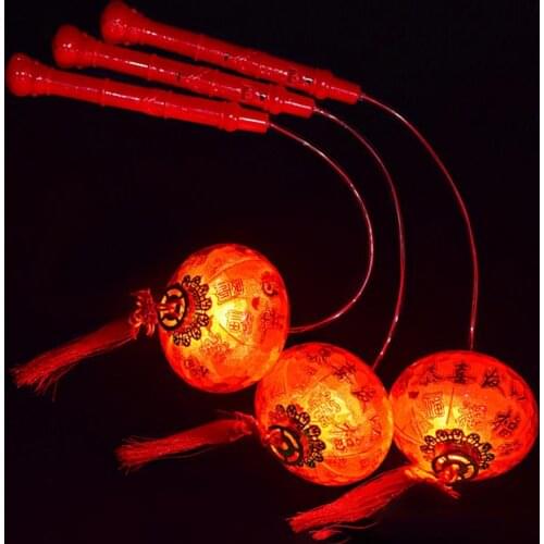 Portable Luminous New Year Chinese Spring Festival Decor Lantern with Fu Word