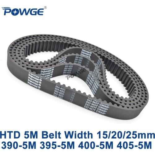 POWGE HTD 5M Timing belt C=390/395/400/405 width 15/20/25mm Teeth 78 79 80 81 HTD5M synchronous Belt 390-5M 395-5M 400-5M 405-5M