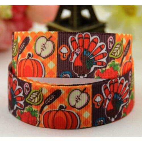 7/8'' 22mm,1" 25mm,1-1/2" 38mm,3" 75mm Thanksgiving Cartoon Character printed Grosgrain Ribbon party decoration X-01306 10 Yards