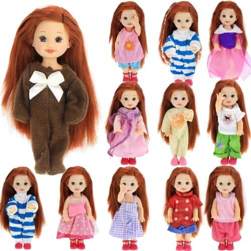 Random 10x Mini Outfit Mixed Style Fashion Casual Wear Little Dress Clothes For Kelly Doll Dollhouse Accessories Kids DIY Toy