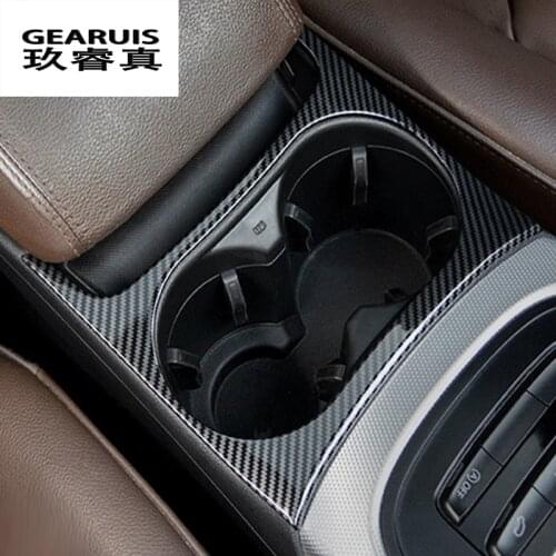 Car Styling Carbon fiber Interior for Audi Q5 Central control Gear Shift Panel Water cup Cover Sticker Interior Auto Accessories