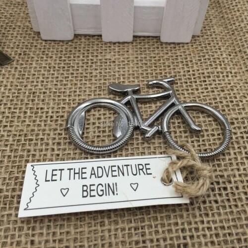 Wedding Favors gift "Lets Go On an Adventure" Bicycle Bottle Opener Party Favors 20pcs