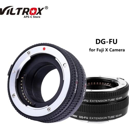 VILTROX DG-FU Macro Extension Tube Ring Auto Focus Lens Adapter 10mm 16mm for Fuji X Mount X-E2S A10 X-Pro2 X-T20/T10 X-T2/T1