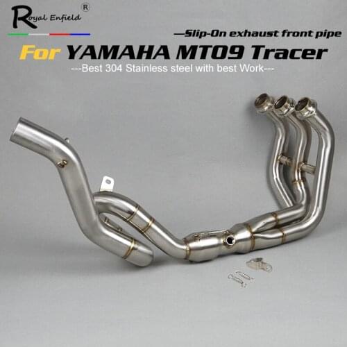 MT09 Tracer Slip-on Motorcycle Exhaust Muffler Down Pipe Headers Stainless Steel Exhaust front pipe 51mm For Yamaha MT09 Tracer
