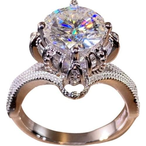 Unique Fountain Ring Womens 925 Sterling Silver Wish Luxury Exquisite Elegant Engagement Wedding Party Anniversary Gift Jewelry