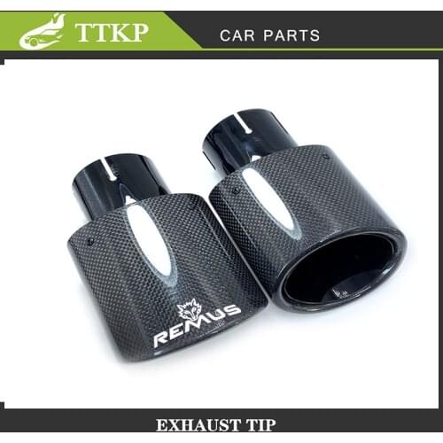 1Pcs Remus Large Diameter Nozzle Oval Car Exhaust Muffler Universal Bright Light Stainless Steel Carbon Car Exhaust Pipe