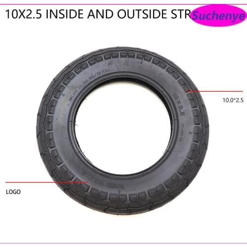 10 inch Skateboard Outer Tire Inflatable Tyre 10x2.5 Tube For Electric Scooter Tire Replacement Inner Tube Cycling Accessories