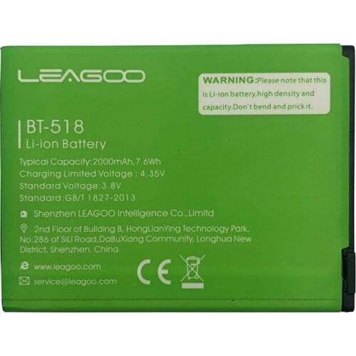 100% Original BT-518 2000mAh Battery Back Up For LEAGOO M5 Edge M5Edge Smart Phone Batterie Bateria Accu