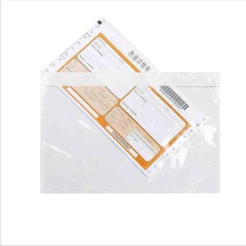 100pcs A4/A5/A6 Clear Packing List Enclosed Envelopes Plain Face Back Load Shipping Label Envelopes Pouches
