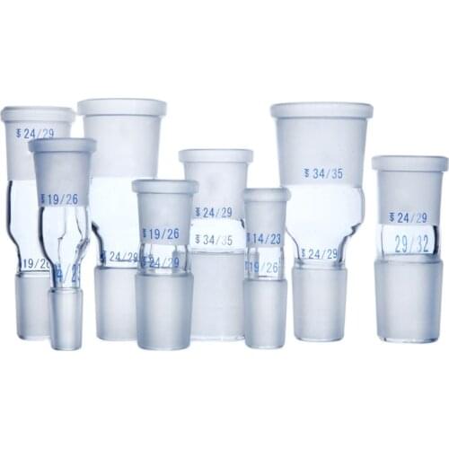 14/23 19/26 24/29 29/32 Female To Male Boro. Glass Joint Glass Reducing Transfer Adapter Glassware Laborotary