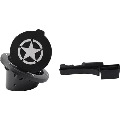 2 Pcs Car Accessories: 1 Pcs Gas Tank Cap Cover Fuel Tank Cover & 1 Pcs Gear Shift Console Storage Box Organizer