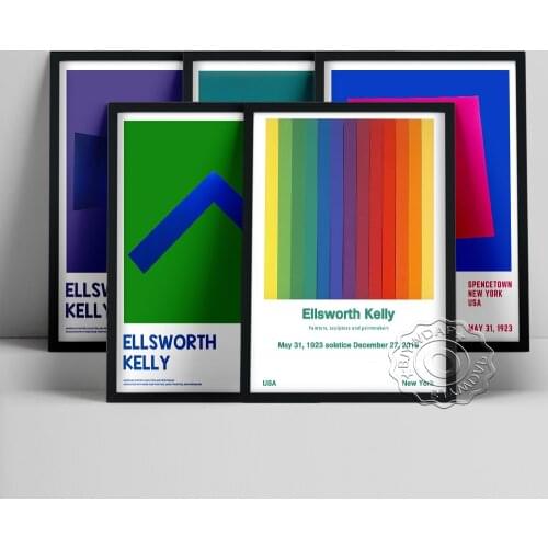 Ellsworth Kelly Abstract Exhibition Museum Poster, Spectrum Colors Arranged By Chance Art Prints, Spectrum IV Modern Home Decor