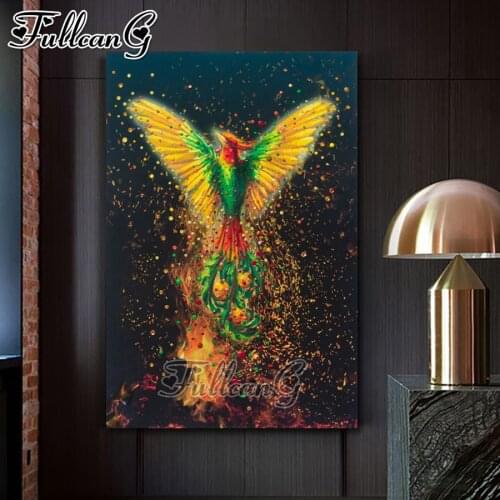 FULLCANG diy 5d diamond mosaic Abstract color phoenix diamond painting full square round drill diamond embroidery sale FC2706