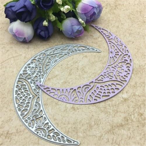 AOKEDIY Moon lace out background Metal Die Cutting Dies Stencil Scrapbooking Photo Album Card Paper Embossing Craft DIY