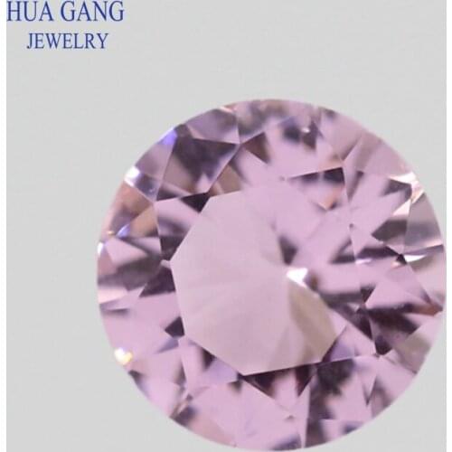 Free Shipping Size 2.5-12mm Color Pink Round Shape Machine Cut Loose Glass Stone Synthetic Gems For Jewlry