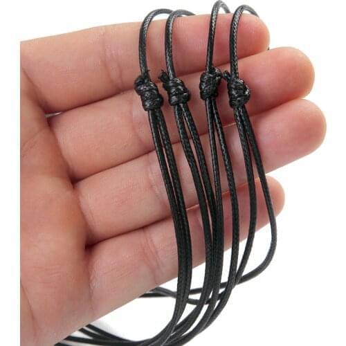 100pcs 1.5mm Black Wax Cord Necklace Cord 56cm Length Adjustable For DIY Craft Jewelry Making Ornament Accessories Wholesale