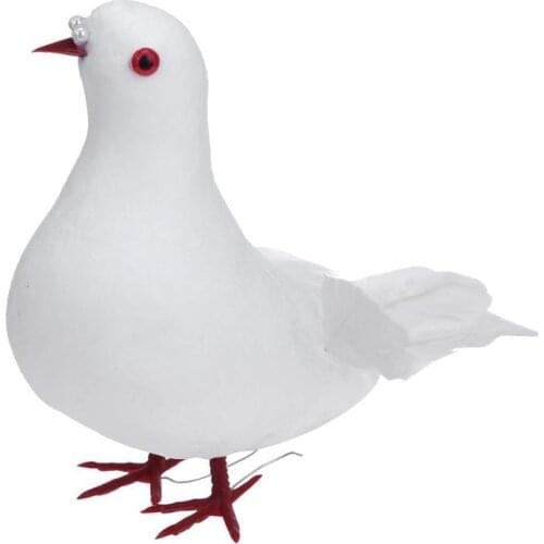 Decorative Simulation Dove Artificial Foam Feather White Pigeon Bird Wedding Ornament Home Party wedding Decoration