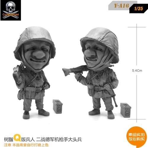 Resin Figure Q Soldier Model Y-a16 Of German Machine Gunners In World War Ii Unmounted Ande Uncolored A16