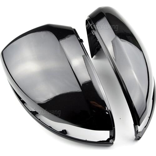 Bright black side mirror covers rearview mirror caps with clips for Mercedes-Benz C E S CLC G class W205 W213 X253 2014-2019 LHD