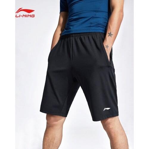Li-Ning Men Training Shorts Breathable Regular Fit 73% Polyester 27% Spandex LiNing Comfort Sports Shorts AKSN173 CAMJ18