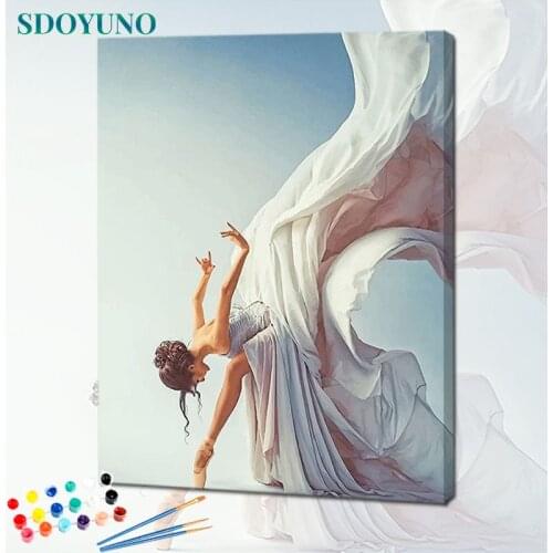SDOYUNO 40x50cm Paint By Numbers Figure DIY Set of Acrylic Paint For Painting By Numbers On Canvas Dancer Home Decor Unique Gift