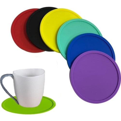 1Pcs Non-slip Table Coaster Set Heat Resistant Silicone Mat Drink Glass Coasters Kitchen Accessories Coffee Mug Placemat Color