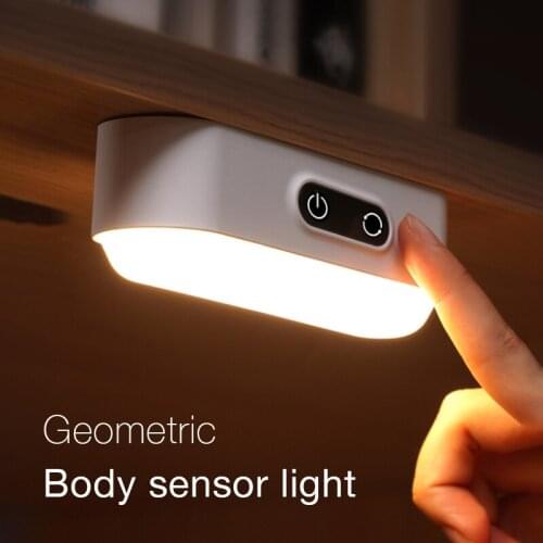 Night Light LED Motion Sensor Magnetic Small Tube USB Rechargeable Dormitory Light For Bedroom Stairs Cabinet Wardrobe Wall Lamp