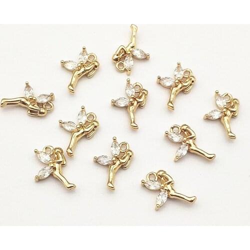 New Arrival! 15x10mm 50pcs Cubic Zirconia Copper Charm for Handmade Necklace Earring DIY Parts,Jewelry Findings & Components