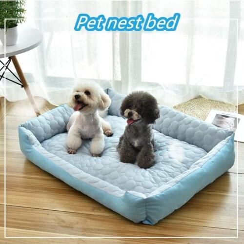 Cooling Pet Bed For Dogs House Dog Beds For Large Dogs Pets Products For Puppies dog bed mat Cool Cold Silk Breathable Cat Sofa