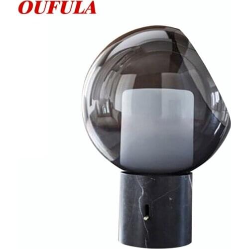 OUFULA Bedroom Table Lamp Modern Simple Design Marble Desk Light Home LED Decorative For Foyer Living Room Office