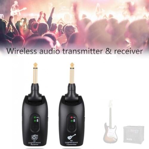 Rechargeable Wireless Guitar Transmitter Receiver 2.4GH A9 Original Sound Support 50M Effective Transmission Range for Guitar